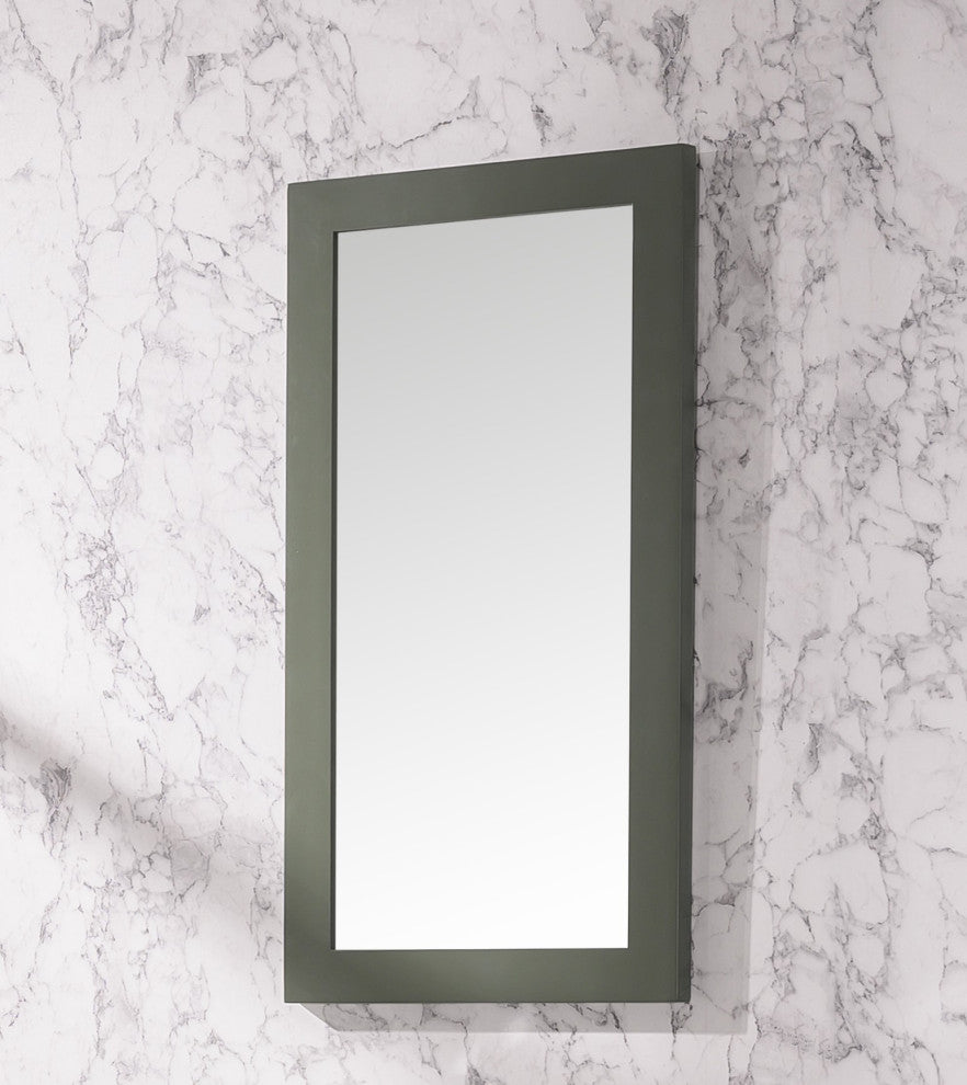 16" Pewter Green Mirror