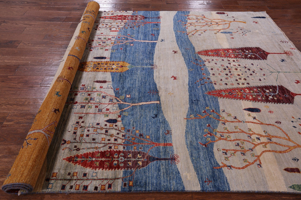 6' 10" X 9' 8" Tribal Persian Gabbeh Handmade Rug Q5259