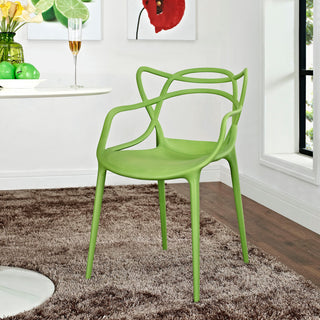 Modern Green Entangled Dining Armchair