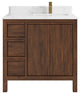 Elizabeth 36 Right Offset Bath Vanity in Dark Walnut Teak 1.5" Empira Quartz