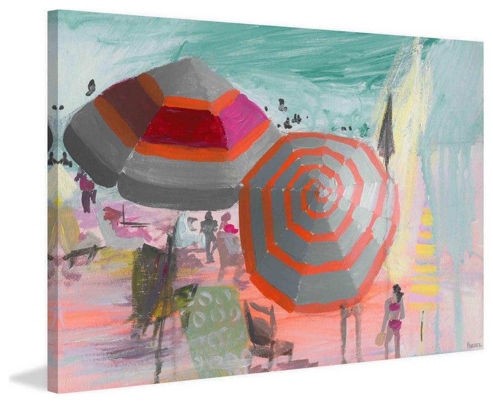 "Beachy Scene" Painting Print on Wrapped Canvas, 36"x24"