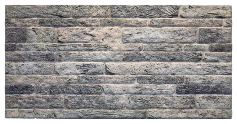 Faux Brick 3D Wall Panels, Light Gray, Set of 10, Covers 53 sq ft