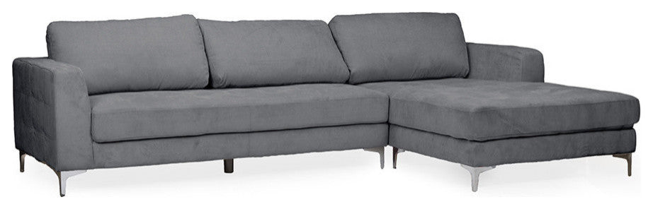 Agnew Contemporary Light Beige Microfiber Right Facing Sectional Sofa