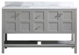 CASAINC 60" Marble Top Luxury Double Sink Bathroom Vanity, Gray