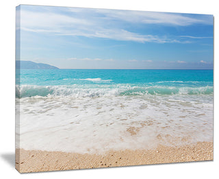 "White Waves Kissing Beach Sand" Seashore Canvas Print, 40"x30"