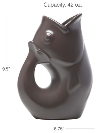 Gurgle Pot Pitcher, 42oz Capacity, 9.5" x 6.75", Slate
