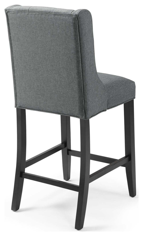 Baronet Counter Bar Stool Upholstered Fabric Set of 2 - Gray