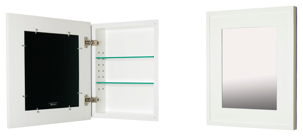 14"x18" Fox Hollow Furnishings Mirrored Medicine Cabinet, White