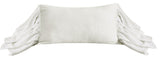 Washed Linen Long Ruffled Pillow, 16"x26", White, 1 Piece