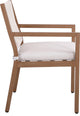 Maui Water Resisting Fabric Outdoor Patio Dining Arm Chair, Set of 2, Cream