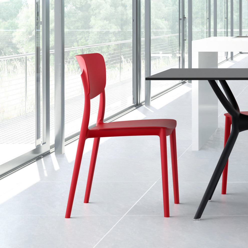 Monna Outdoor Dining Chair, Set of 2, Red
