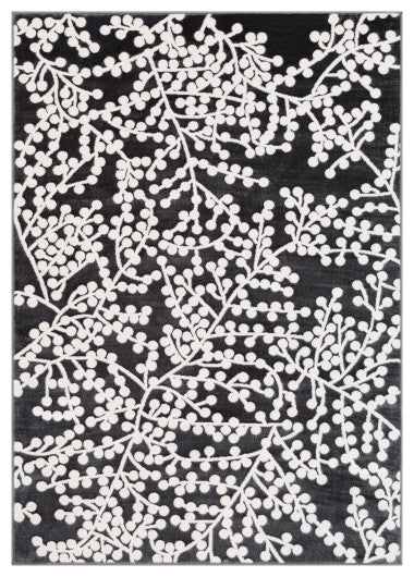 Surya Rabat RBT-2311 5'3"x7'3" Rug, Charcoal/White
