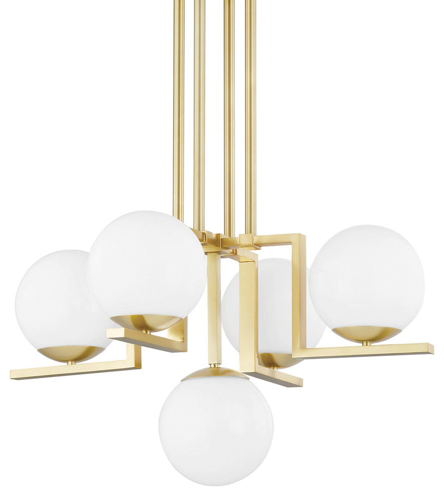 Tanner 5-Light Chandelier Aged Brass Finish