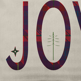 Plum Colored Joy Filled Season Christmas Polyester Throw Pillow, 16"x16"