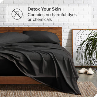 Bare Home Twin XL 1800 Microfiber Sheet Set, Black
