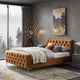 Beverly Mid-Century Modern Tufted Velvet Platform Bed, Queen