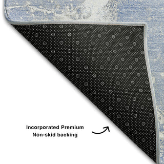 Premium Machine Washable Mayfield AMF510 Blue 2'3" x 7'6" Runner Rug