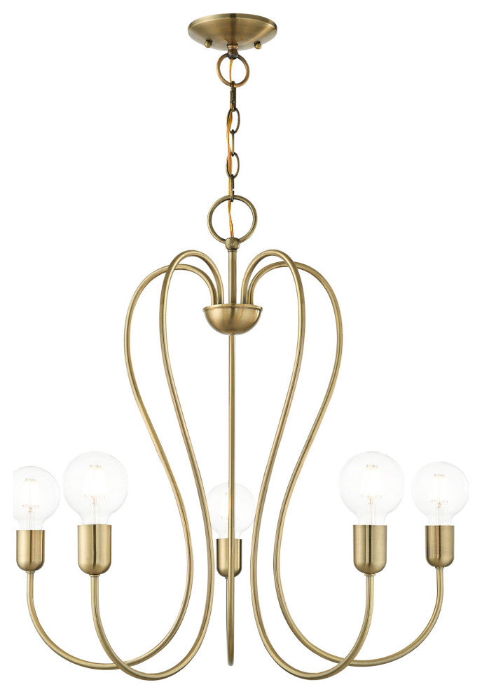 Livex Lighting Lucerne 5 Light Antique Brass Chandelier
