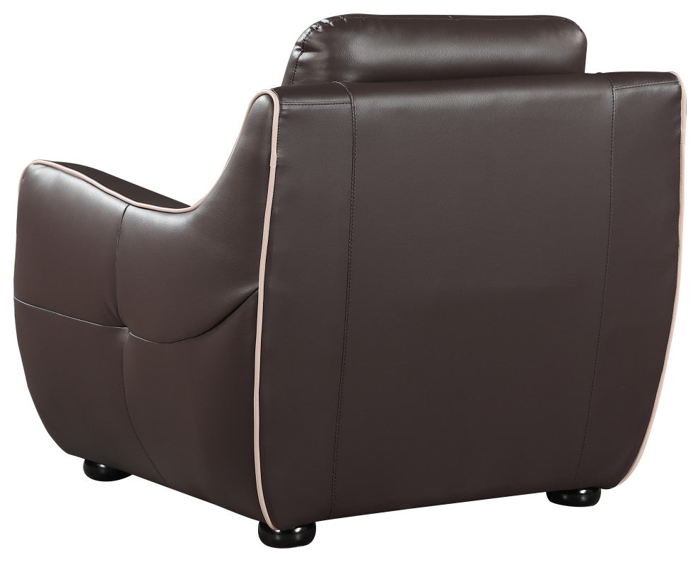 Francesco Contemporary Premium Leather Match Chair Brown