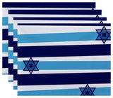 Decorative Holiday Placemat, Set of 4, Stripe, Light Blue