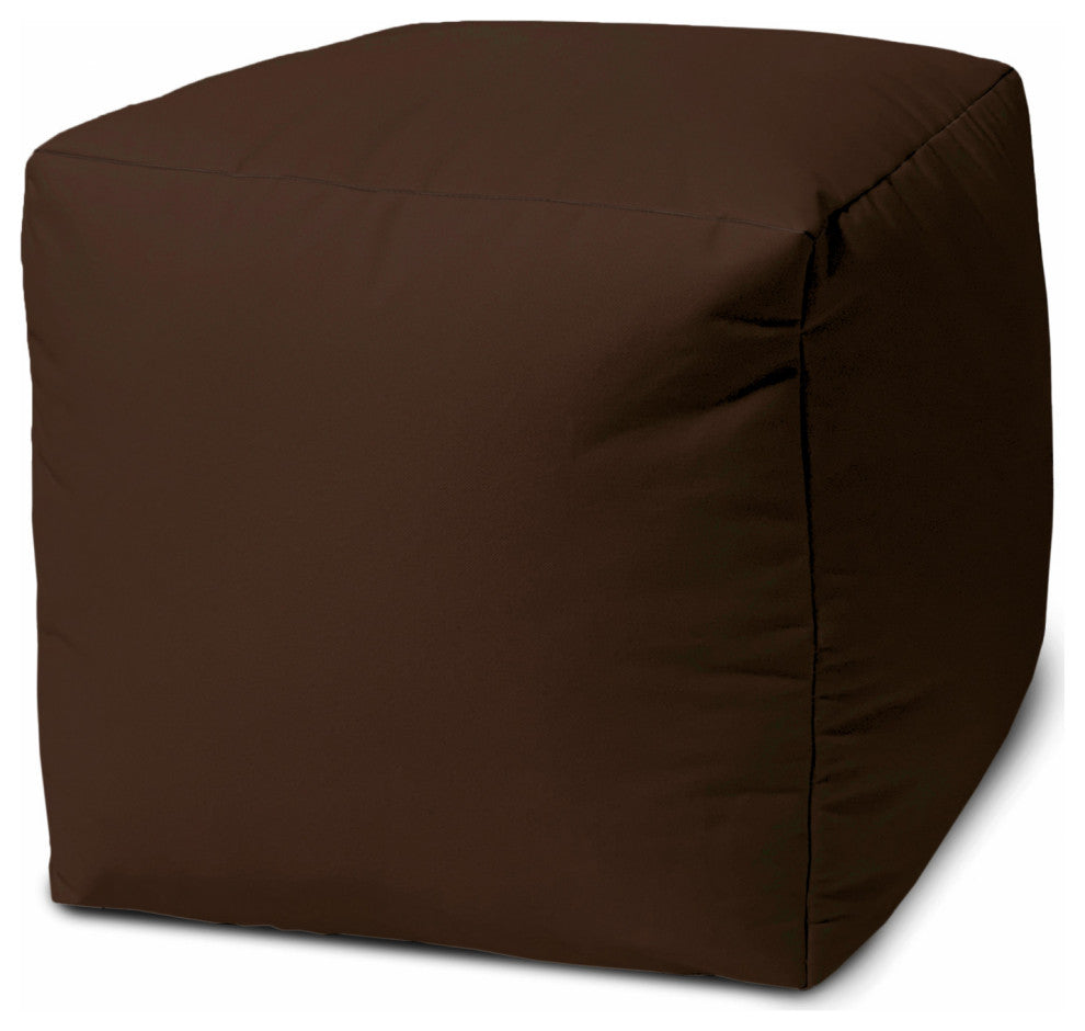 17  Cool Dark Chocolate Brown Solid Color Indoor Outdoor Pouf Ottoman