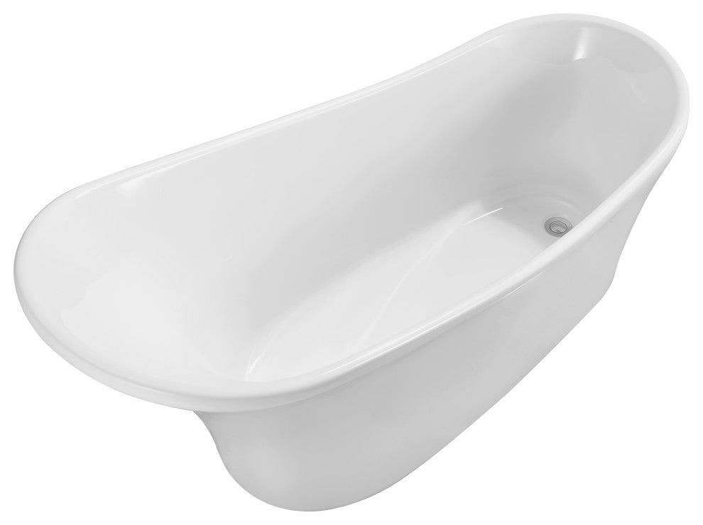 67" Streamline NPT9822CH Soaking Freestanding Tub With Internal Drain