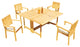 5-Piece Outdoor Teak Set: 60" Square Butterfly Table, 4 Leveb Stacking Arm Chair