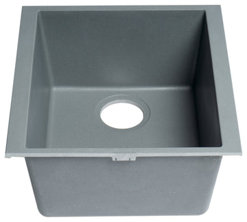 ALFI brand AB1720UM-T Titanium 17" Undermount Granite Kitchen Prep Sink