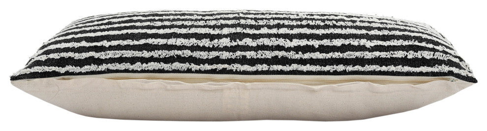Black Wispy Ways Throw Pillow, 14"x36"
