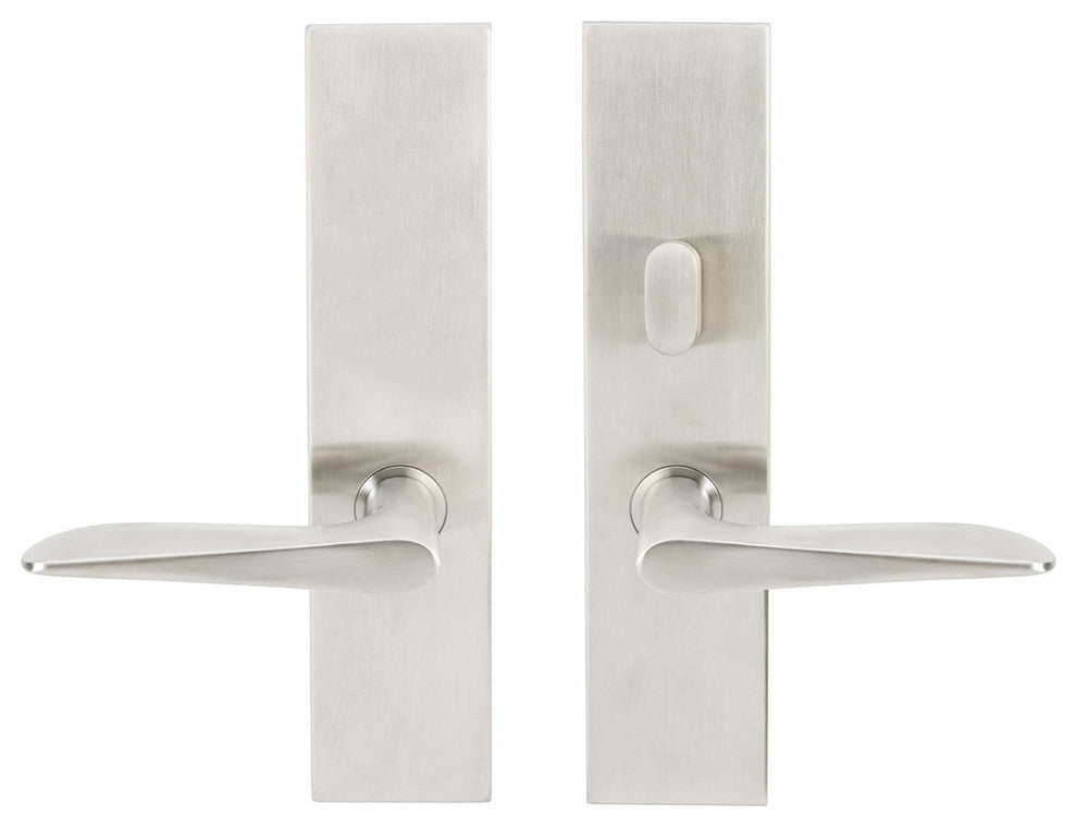 Ecco Lever, Tubular Passage, Privacy Bolt, Left Hand, Satin Stainless Steel