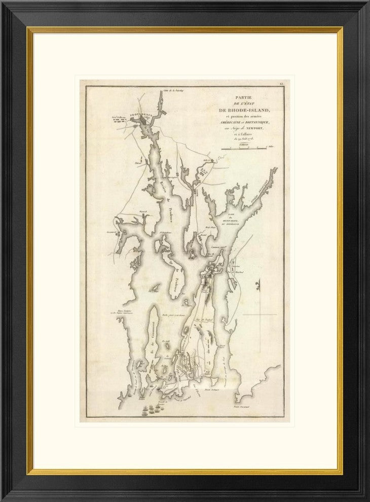 Position Des Armees Americaine Et Britannique, Au Siege Newport, 1778, 24"x32"