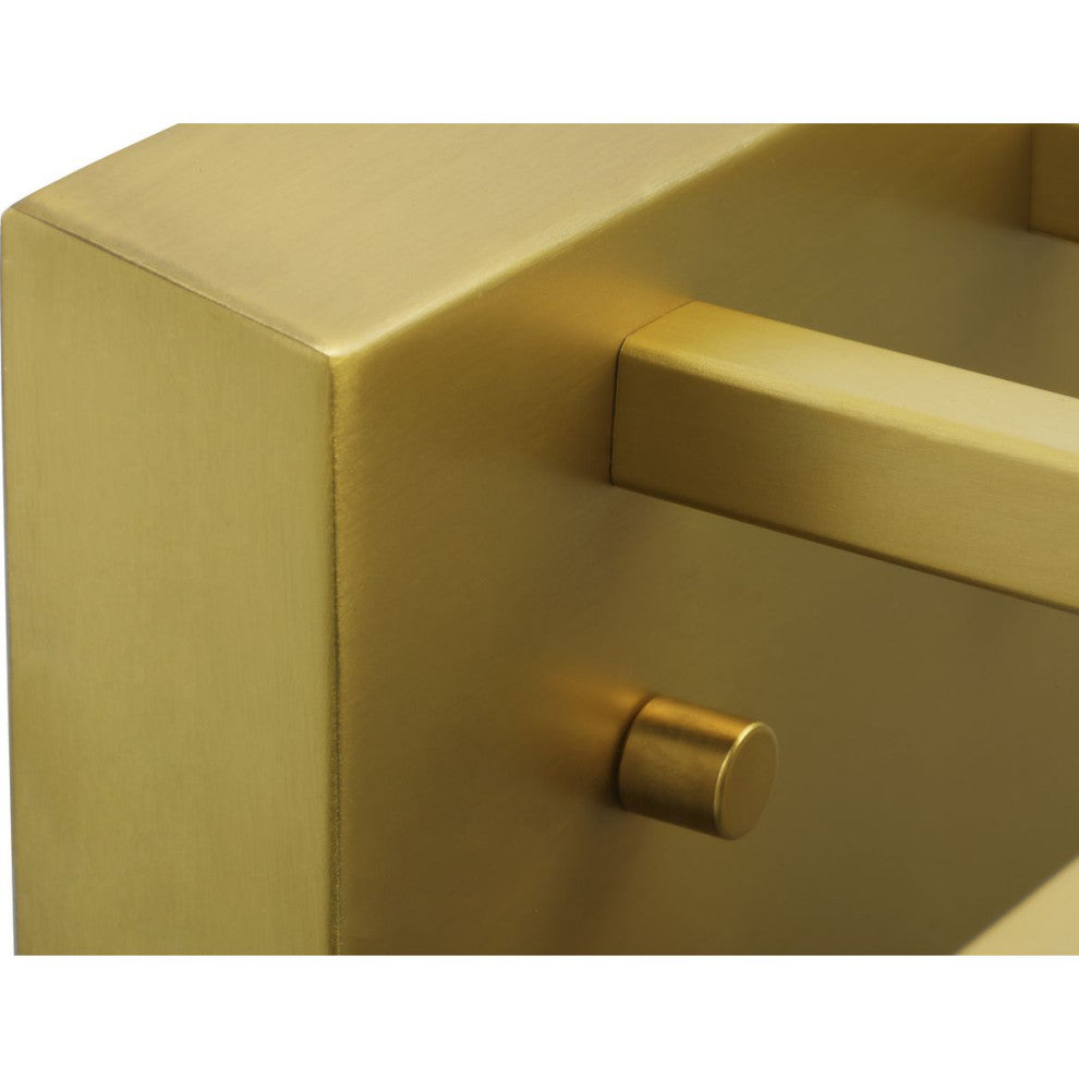 Vertex Collection Three-Light Brushed Gold Etched White Glass Bath Light