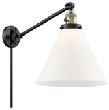 X-Large Cone 1-Light Swing Arm, Black Antique Brass, Matte White