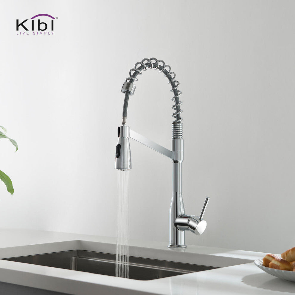 Largo Single Handle Pull Down Kitchen Faucet, Chrome