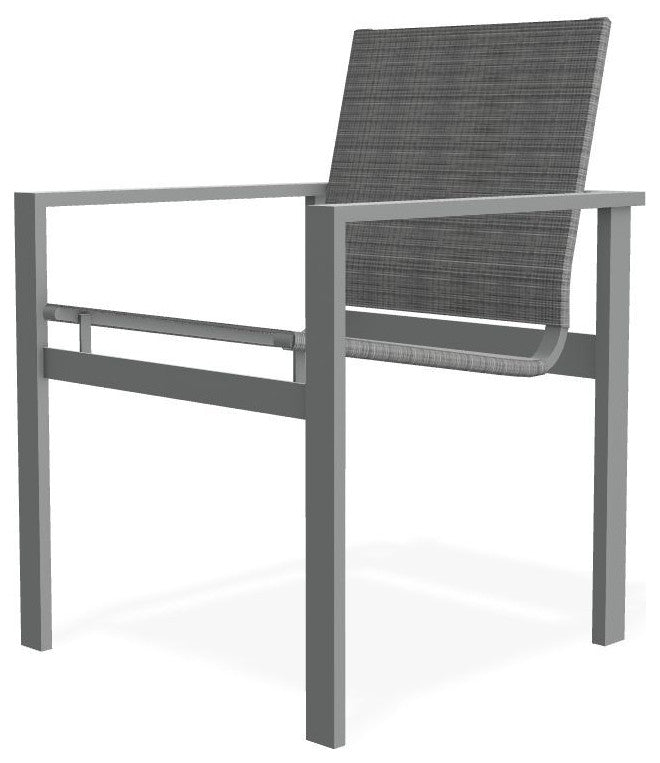 Tribeca Sling Outdoor Stackable Armchair, Destiny Steel/Graphite