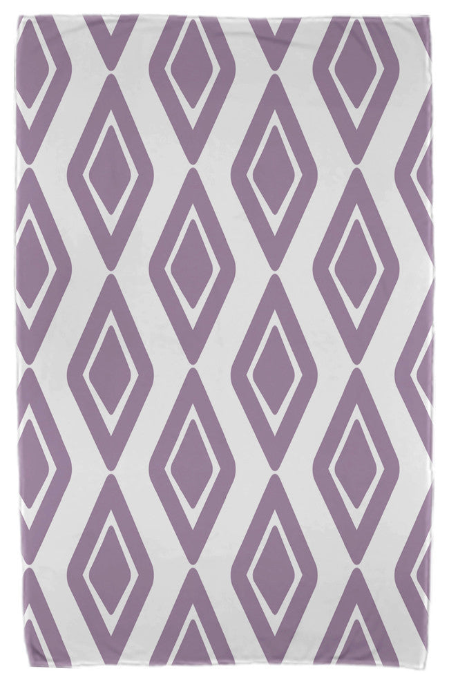 30x60" Diamond Jive 1, Geometric Print Beach Towel, Purple
