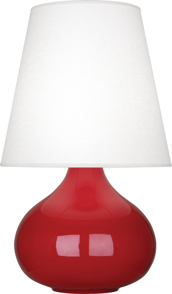 June Accent Lamp, Oyster, Ruby Red