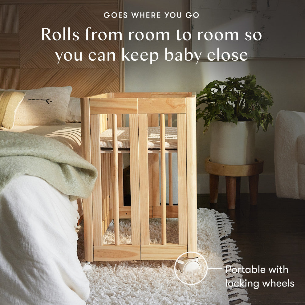 Yuzu 8-in-1 Convertible Crib With All-Stages Conversion Kits, Natural