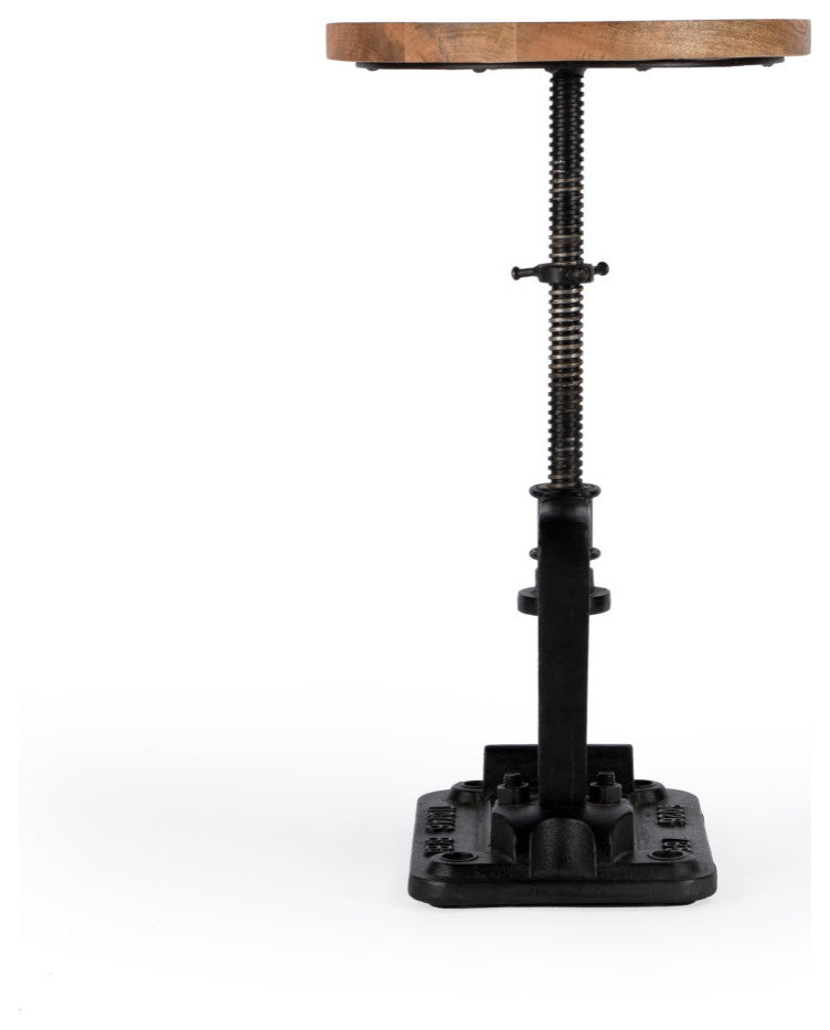Ellis Adjustable Pedastal Side table, Black