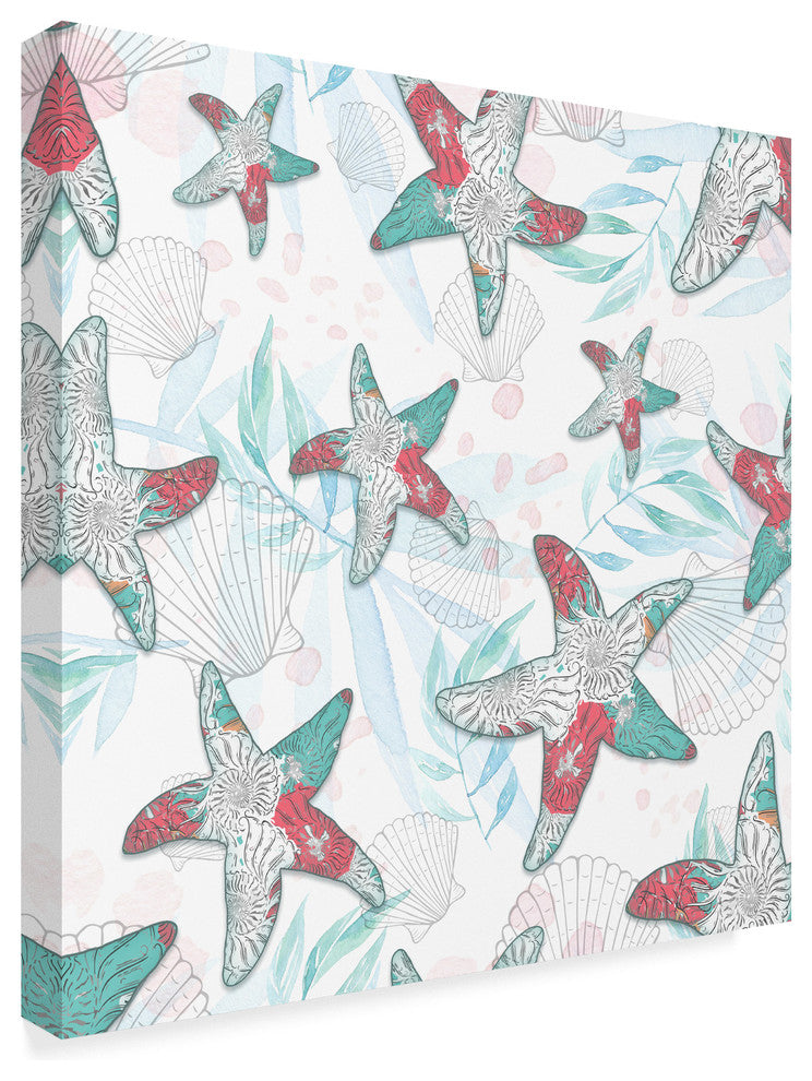 "White Starfish Pattern" by Lightboxjournal, Canvas Art