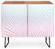 Deny Designs Beach Twista Credenza, Walnut, Black Steel legs