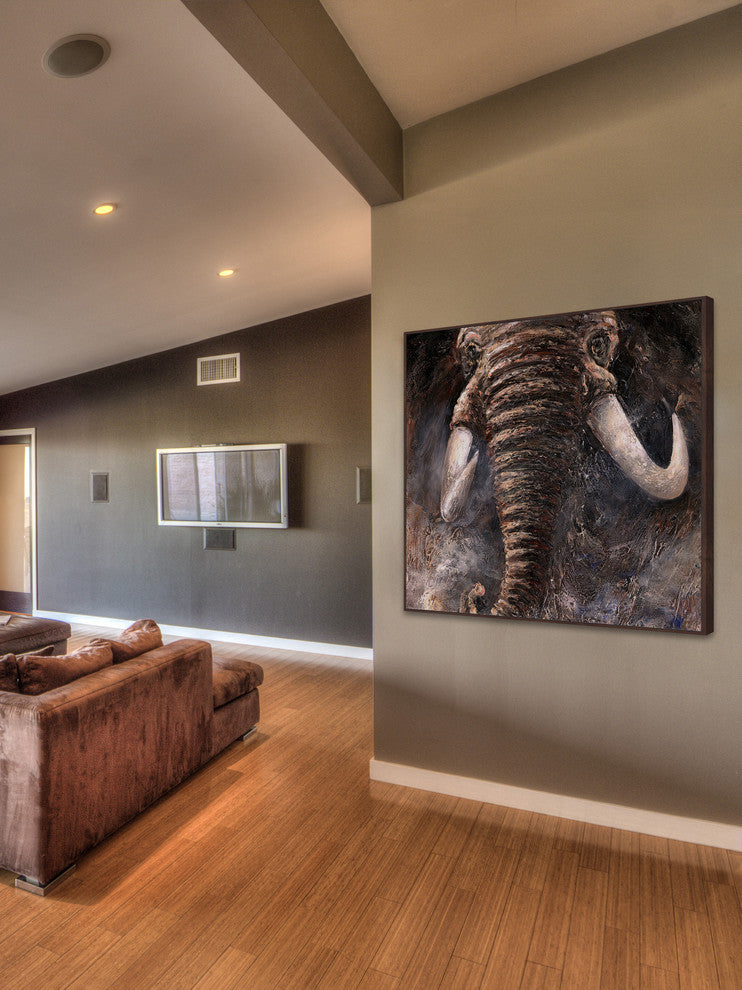 Marmont Hill, "Fierceness" by Bergerac Floater Framed Painting on Canvas, 12x12