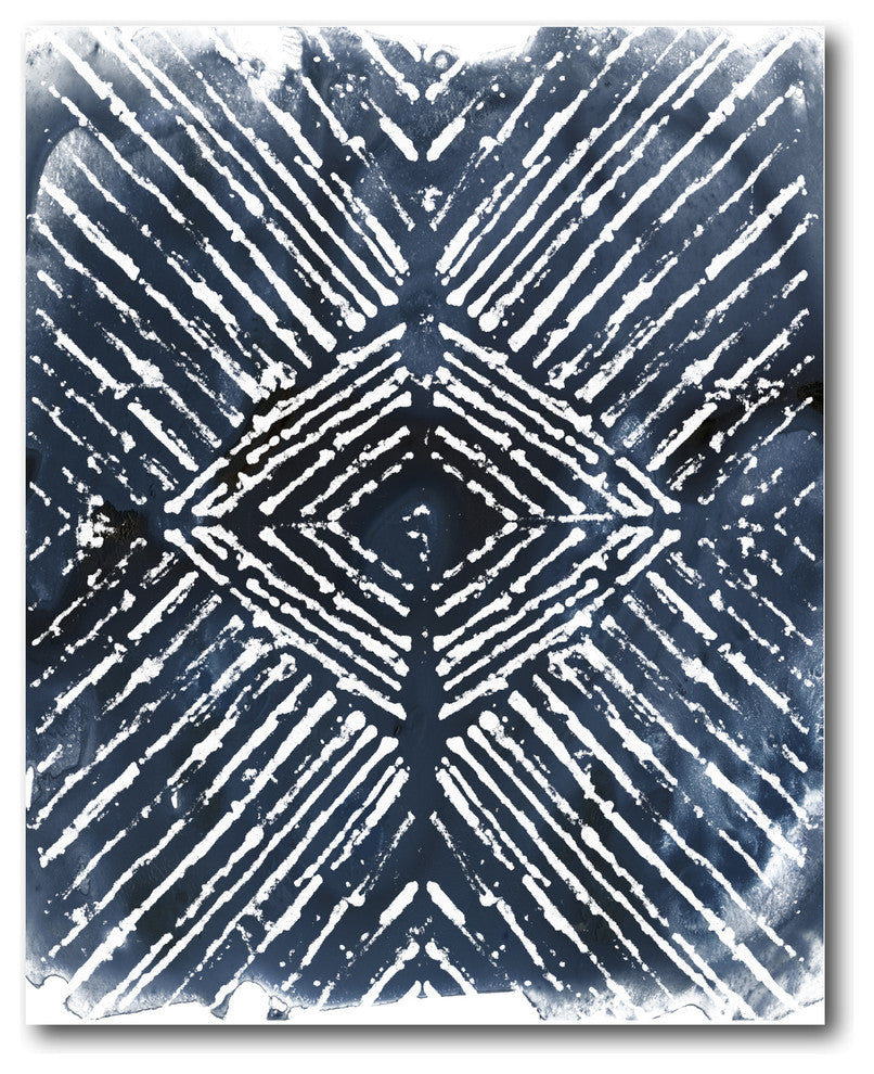 "Indigo Ink Motif IV" Gallery-Wrapped Canvas Wall Art, 16"x20"