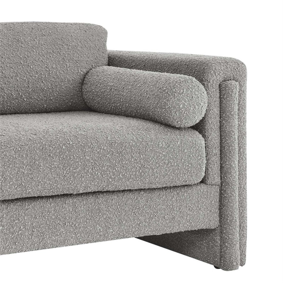 Modway Visible Upholstered Modern Boucle Fabric Loveseat in Light Gray