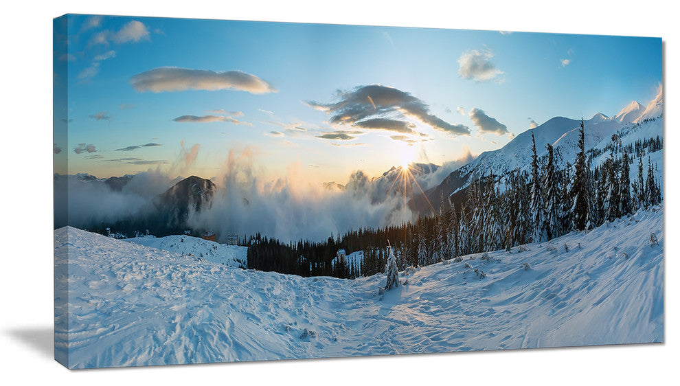 "Morning Winter Carpathian Mountains" Landscape Wall Artwork