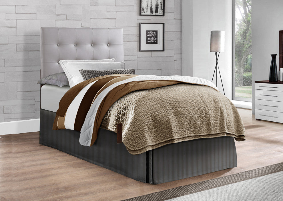 Novo 2 Faux Leather Adjustable Headboard, Light Gray, Twin