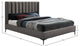 Nadia Velvet Upholstered Bed, Gray, King
