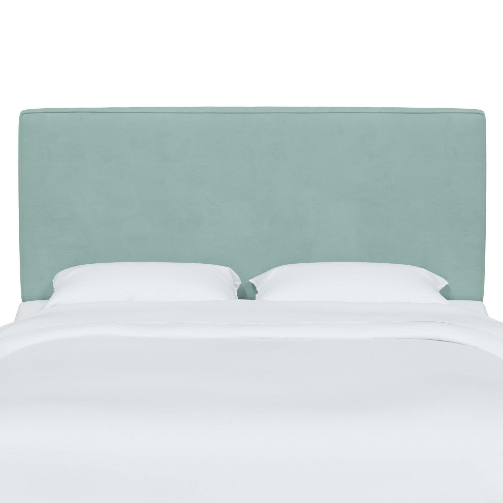 Square Upholstered Headboard, Velvet Caribbean, King