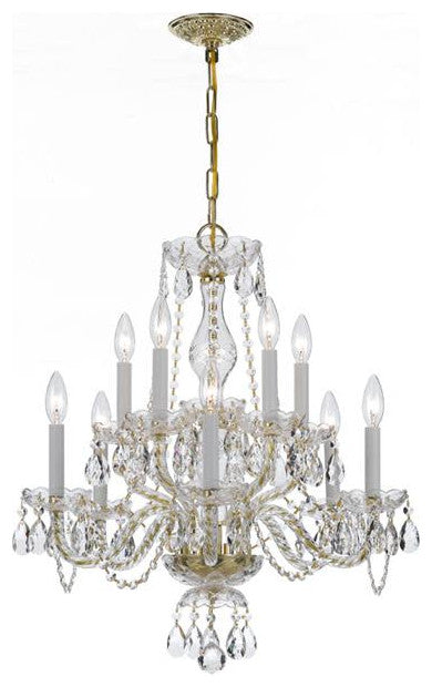 Crystorama Lighting Group 5080-CL-MWP Traditional Crystal 10 - Polished Brass