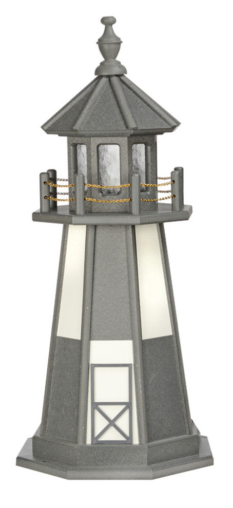 Cape Henry Hybrid Lighthouse, Dark Gray & White, 3 Foot, Standard, No Base